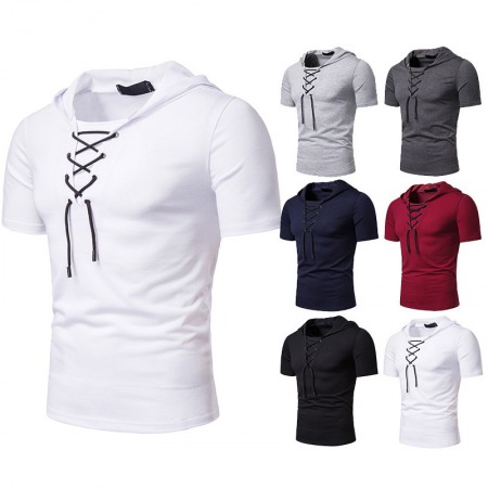 New Summer Size Loose Shoes Neckline Short-Sleeved Hooded T-Shirt